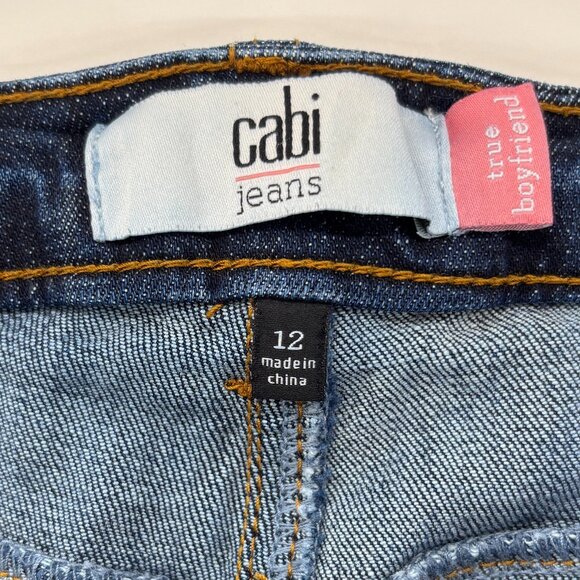 Cabi Jeans Women's True Boyfriend Size 12 Relaxed Denim Distressed - Picture 4 of 10